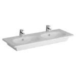 Vitra Zentrum 120 cm Beyaz Çift Gözlü Etajerli Lavabo - 7795B003-0001 - Etajerli Lavabo