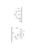 Vitra Zentrum 60 cm Beyaz Standart Lavabo - 7276L003-0001 - Standart Lavabo - 1