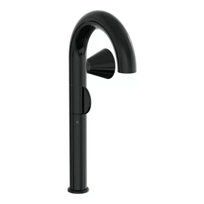 Vitra Liquid Yüksek Lavabo Bataryası, Sağdan Kullanım, Parlak Siyah - A4279139 - Lavabo Bataryaları