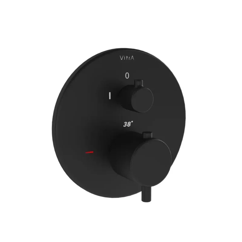 Vitra Origin Ankastre Termostatik Duş Bataryası (V-Box) (Sıva Üstü Grubu), Mat Siyah - A4267236WTC - Ankastre Duş Bataryası