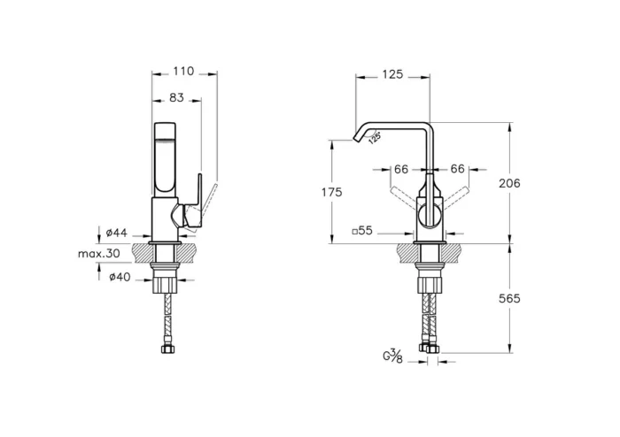Vitra Suit Krom Lavabo Bataryası - A42616 - Lavabo Bataryası - 1