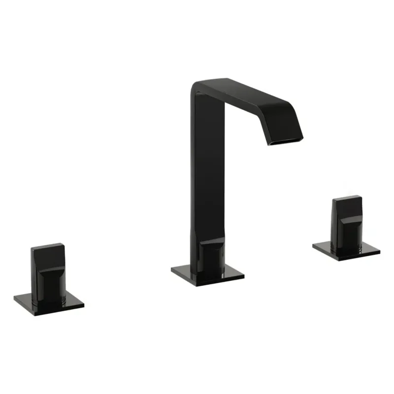 Vitra Suit Lavabo Bataryası (3 Delikli Lavabolar İçin), Parlak Siyah - A4278439 - Üç Delikli Lavabo Bataryası