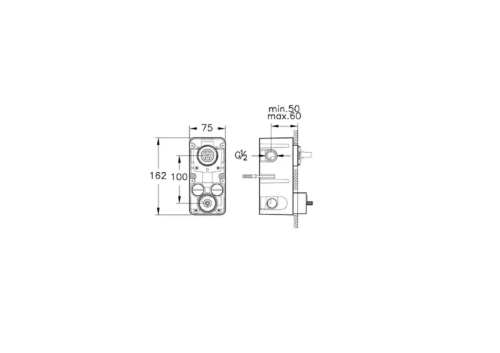 Artema AquaHeat Ankastre Banyo Duş Bataryası - A47119 - Ankastre Duş Bataryası - 1