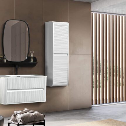 Bagnora Curved 100 cm Beyaz Banyo Dolabı (Boy Dolapsız)