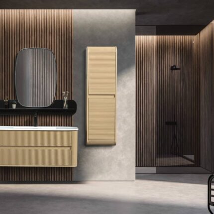 Bagnora Curved 120 cm Cappuccino Banyo Dolabı (Boy Dolapsız)