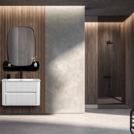 Bagnora Curved 80 cm Beyaz Banyo Dolabı (Boy Dolapsız)