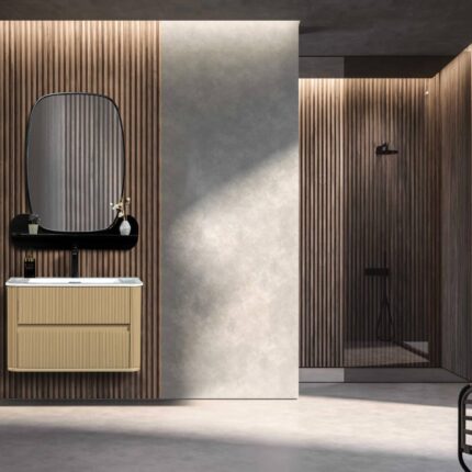 Bagnora Curved 80 cm Cappuccino Banyo Dolabı (Boy Dolaplı)