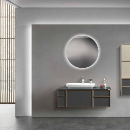 Bagnora Flora 120 cm Antrasit Banyo Dolabı (Boy Dolaplı)