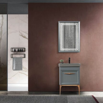 Bagnora Foresta 60 cm Antrasit Banyo Dolabı (Boy Dolapsız)