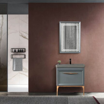 Bagnora Foresta 80 cm Antrasit Banyo Dolabı (Boy Dolapsız)