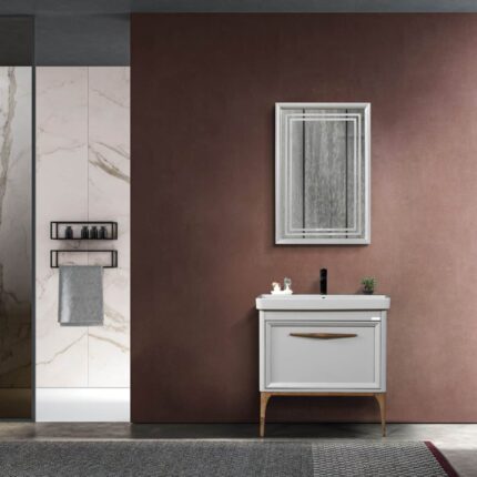 Bagnora Foresta 80 cm Gri Banyo Dolabı (Boy Dolaplı)