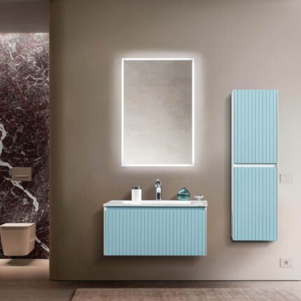 Bagnora Grate 80 cm Buz Mavisi Banyo Dolabı (Boy Dolapsız)