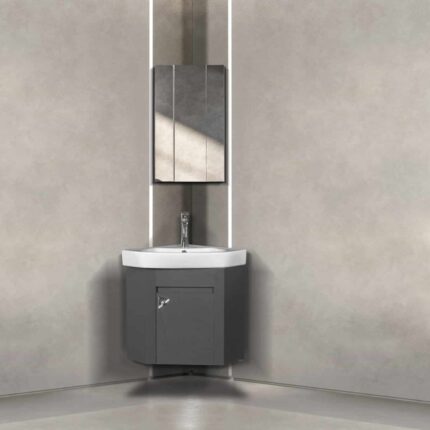 Bagnora Prizma 56 cm Antrasit Banyo Dolabı (Boy Dolapsız)