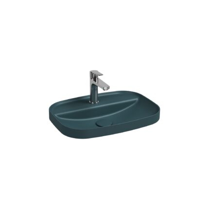 Isvea Infinity Inset Lavabo 55 cm Petrol Yeşili - 10NF50055-2P - Tezgah Üstü Lavabo
