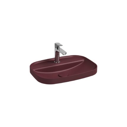 Isvea Infinity Inset Lavabo 55 cm Rustik Bordo - 10NF50055-2R - Tezgah Üstü Lavabo