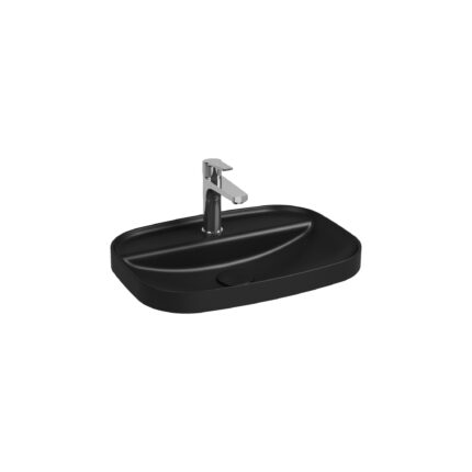 Isvea Infinity Inset Lavabo 55 cm Siyah - 10NF50055-2N - Tezgah Üstü Lavabo