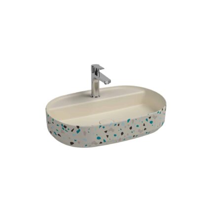 Isvea Infinity Tezgah Üstü Lavabo 60 cm Terrazzo Fildişi
