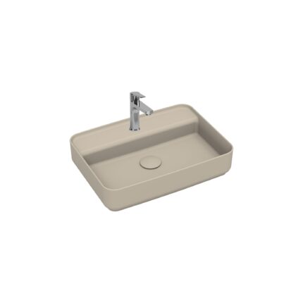 Isvea Infinity Tezgah Üstü Lavabo 55 cm Batarya Delikli Fildişi - 10NF66055-2K - Tezgah Üstü Lavabo