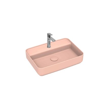 Isvea Infinity Tezgah Üstü Lavabo 55 cm Batarya Delikli Somon - 10NF66055-2S - Tezgah Üstü Lavabo