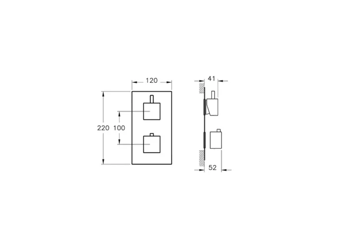 Vitra AquaHeat S2 Ankastre Banyo Duş Bataryası - A47118 - Ankastre Duş Bataryası - 1