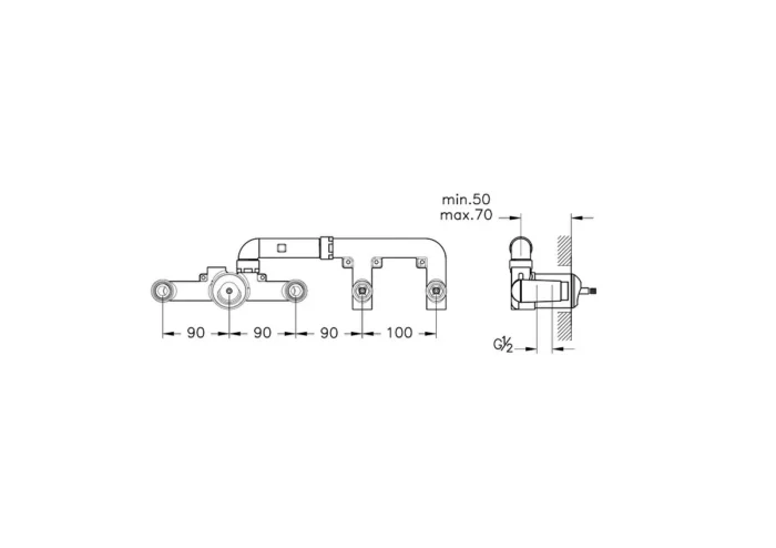 Vitra Istanbul Ankastre Banyo Bataryası - A42847 - Ankastre Banyo Bataryası - 1