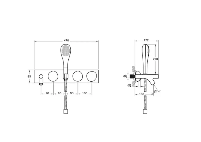 Vitra Istanbul Ankastre Banyo Bataryası - A42848 - Ankastre Banyo Bataryası - 1