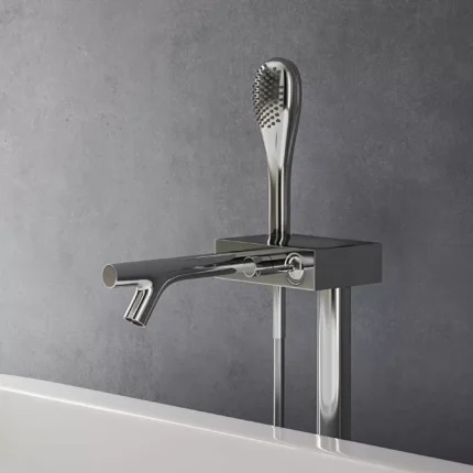 Vitra Istanbul Joystick Küvet Bataryası (El Duşlu) - A41819 - Ankastre Küvet Bataryası