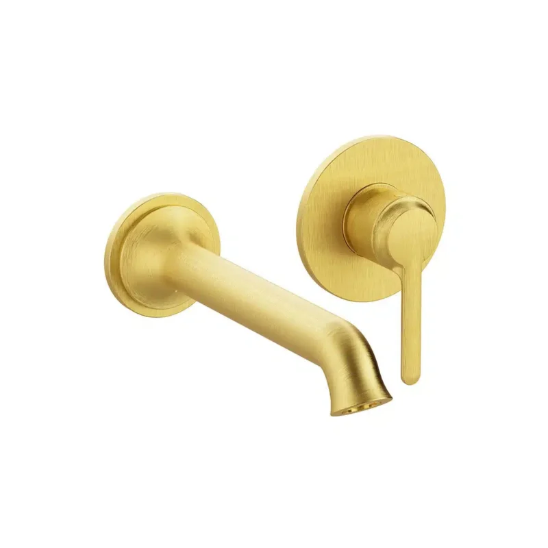 Vitra Origin Classic Ankastre Lavabo Bataryası (2 Delikli Lavabolar İçin) (Sıva Üstü Grubu), Fırçalı Altın - A4288925 - Ankastre Lavabo Bataryası