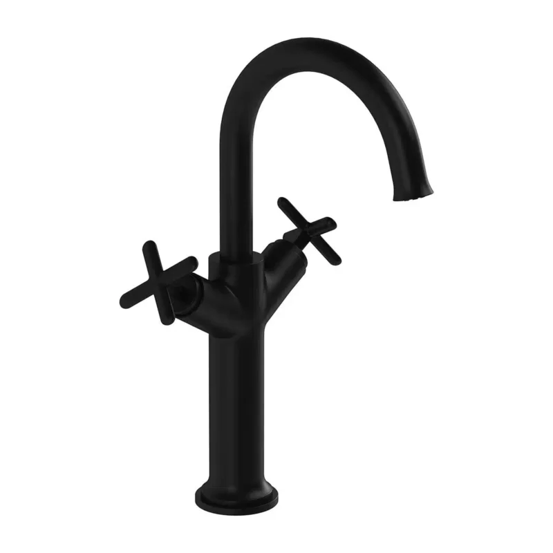 Vitra Origin Classic Lavabo Bataryası (Çift Kumandalı, Çanak), Mat Siyah - A4288636 - Çanak Lavabo Bataryası