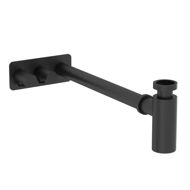 Vitra Origin Lavabo Sifon Seti (Asimetrik, Rozetli), Mat Siyah - A4515636WTC - Lavabo Sifonu