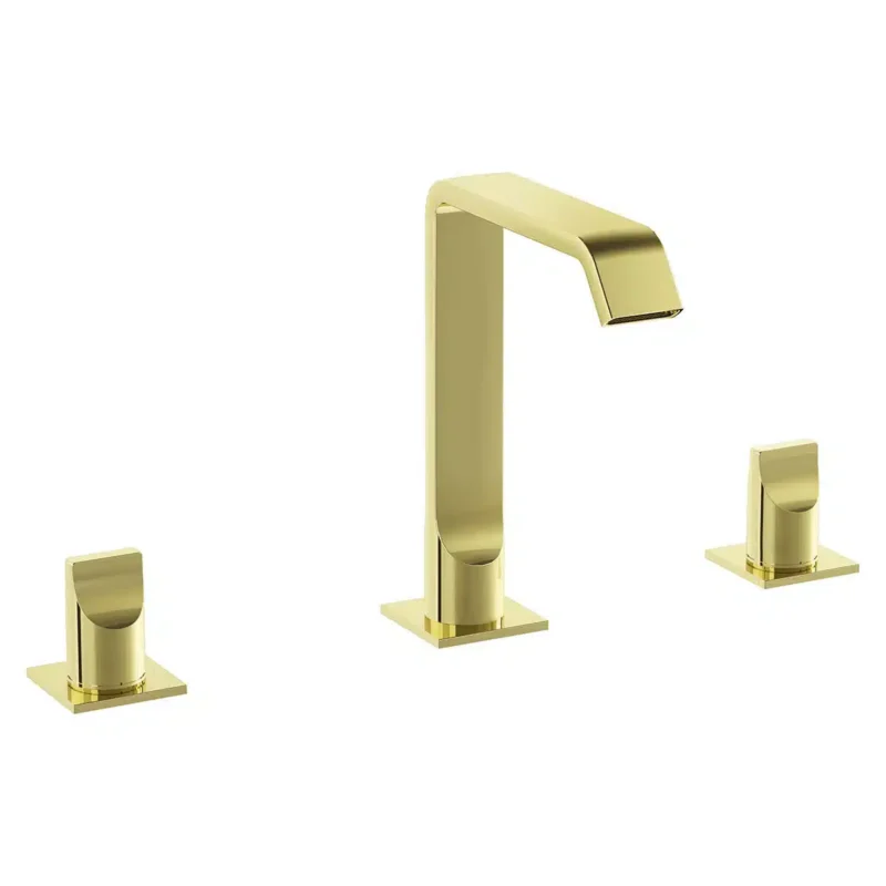Vitra Suit 3 Delikli Lavabo Bataryası soft altın - A4278474 - Üç Delikli Lavabo Bataryası