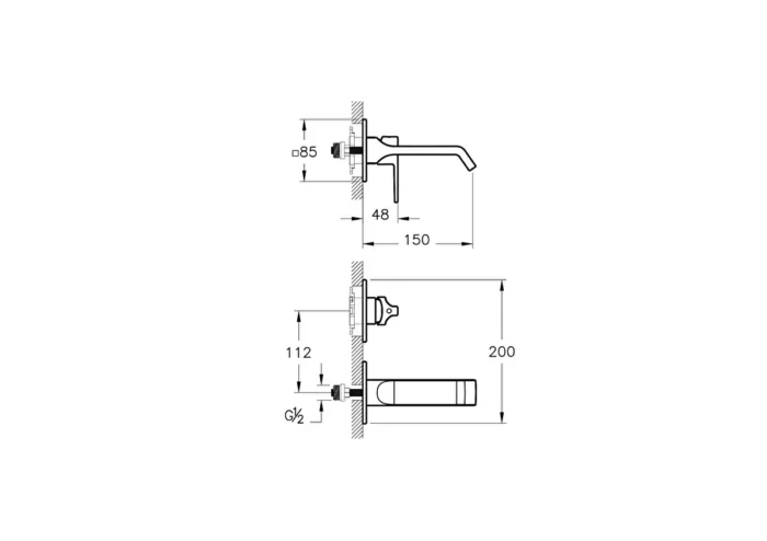 Vitra Suit Ankastre Lavabo Bataryası - A4278274 - Ankastre Lavabo Bataryası - 1