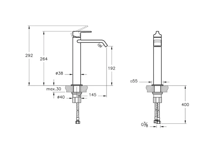 Vitra Suit Lavabo Bataryası - A4281429 - Lavabo Bataryası - 1