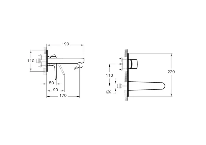 Artema Root Round Ankastre Lavabo Bataryası - A42721 - Ankastre Lavabo Bataryası - 1