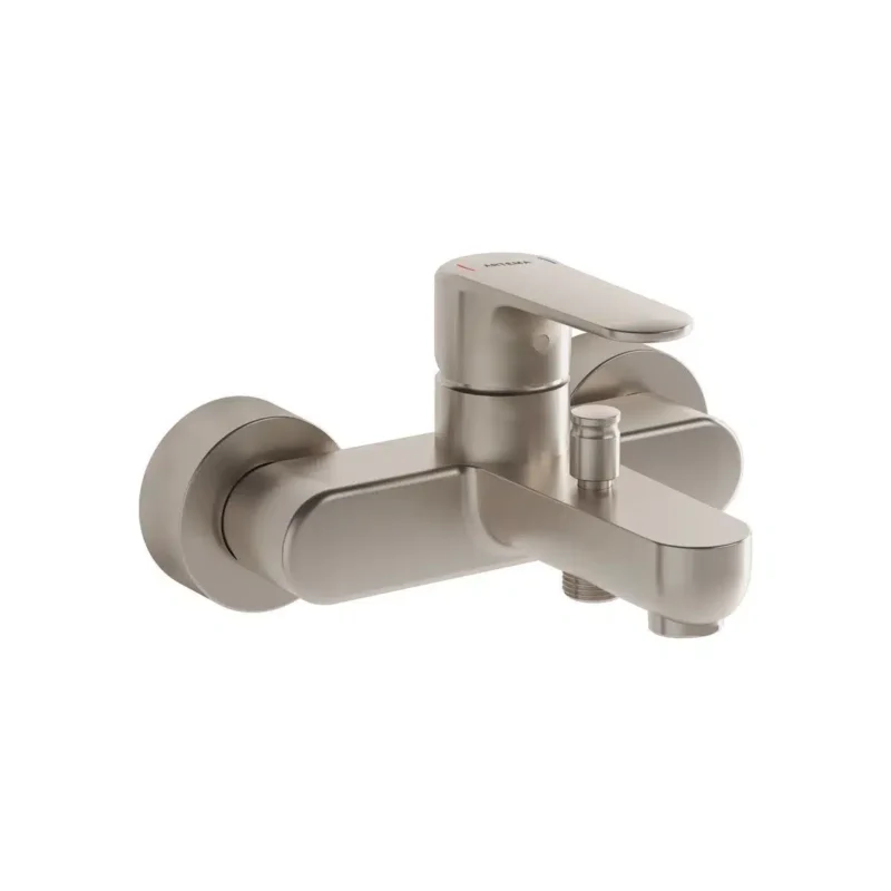 Vitra Root Round Banyo Bataryası, Fırçalı Nikel - A4272534 - Banyo Bataryaları