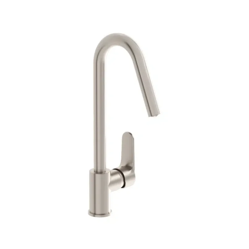 Vitra Root Round Eviye Bataryası, Fırçalı Nikel - A4274234 - Mutfak Eviye Bataryası
