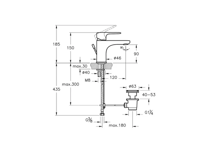 Artema Root Round Lavabo Bataryası - A4272234 - Lavabo Bataryası - 1