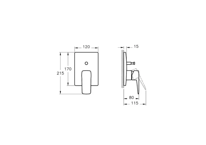 Artema Root Square Ankastre Banyo Bataryası - A42752 - Ankastre Banyo Bataryası - 1