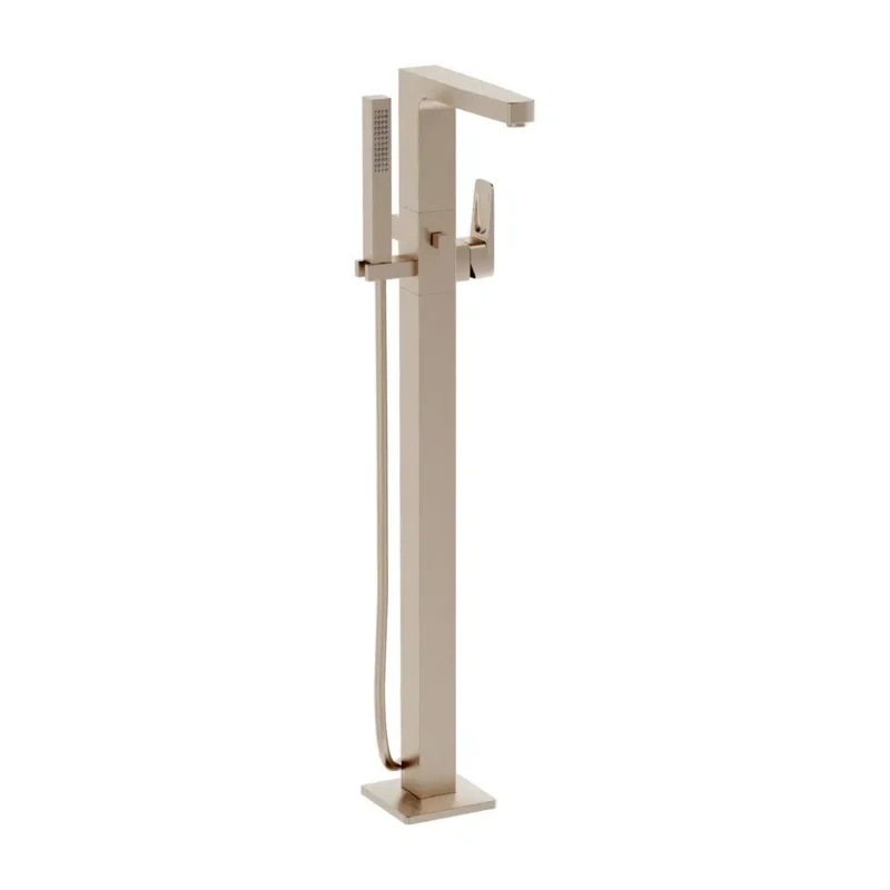 Artema Root Square Yerden Küvet Bataryası, El Duşlu, Fırçalı Nikel - A4276034 - Yerden Küvet Bataryası