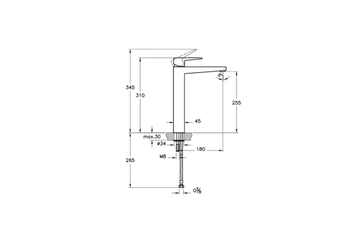 Artema Root Square Lavabo Bataryası - A4273236 - Çanak Lavabo Bataryası - 1