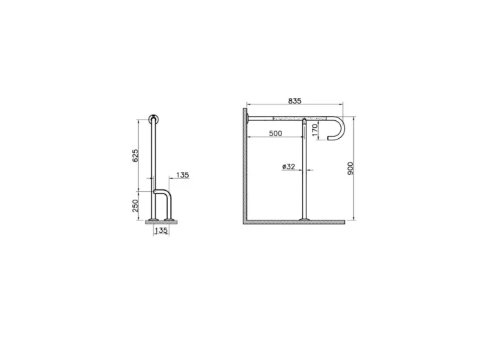 Vitra Arkitekta Duvar Zemin Tutunma Barı - A44469 - Tutunma Barı, Tutamak - 1