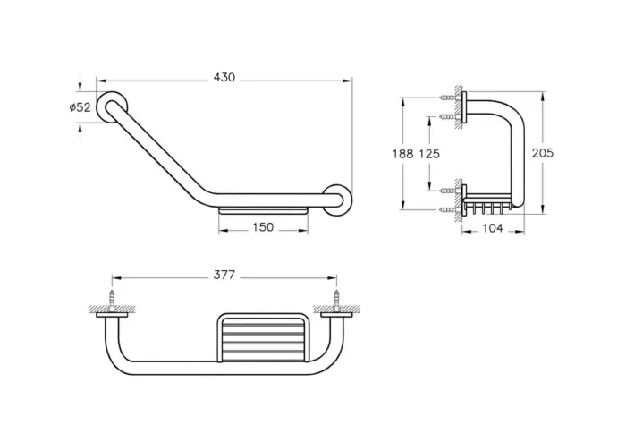 Vitra Arkitekta Küvet Tutamağı - A44374 - Tutunma Barı, Tutamak - 1