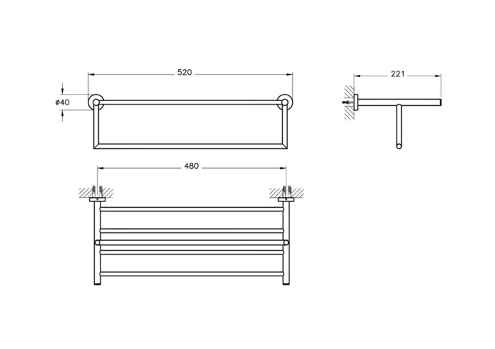 Vitra Base 200 Havlu Rafı - A44108 - Havlu Rafı - 1