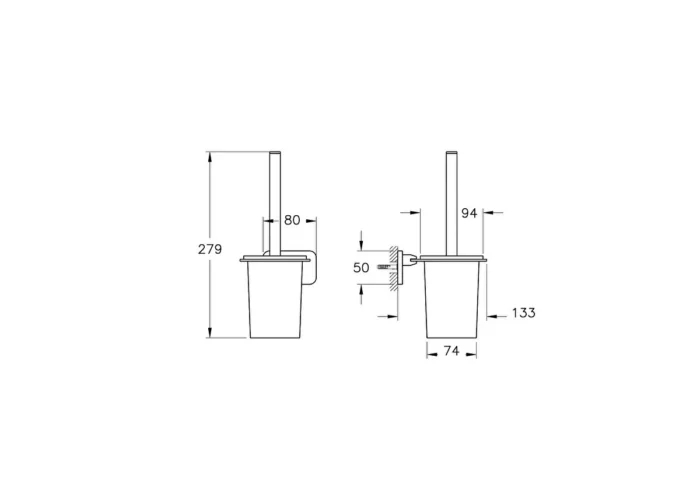 Vitra Base 600 Tuvalet Fırçalığı - A4413536 - Klozet Temizleme Fırçası - 1
