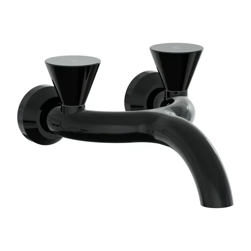 Vitra Liquid Duvardan Lavabo Bataryası, Parlak Siyah - A4274839 - Lavabo Bataryaları