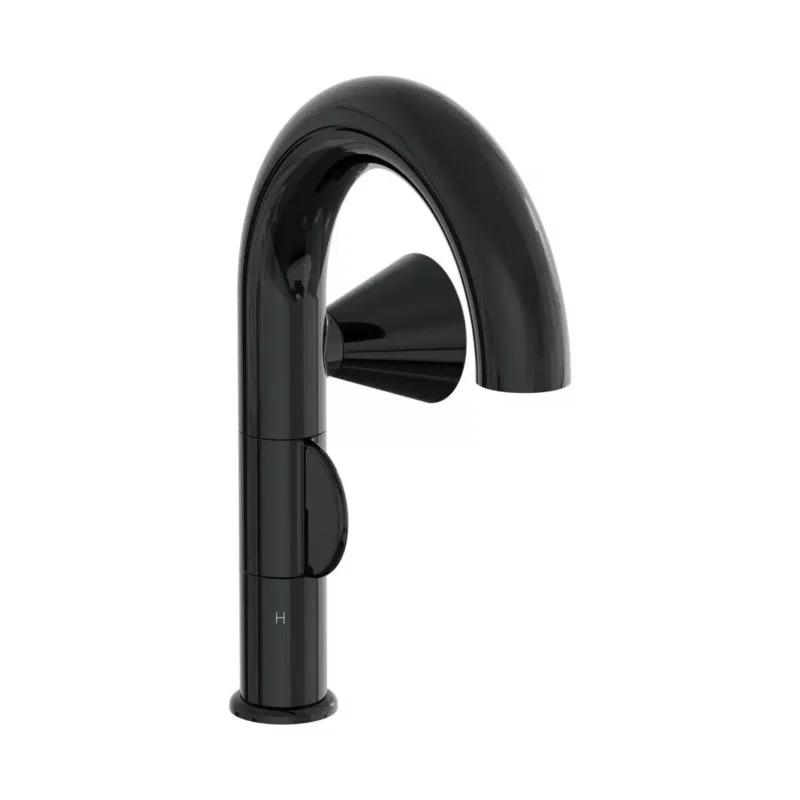 Vitra Liquid Lavabo Bataryası (Sağdan Kullanım), Parlak Siyah - A4274939 - Lavabo Bataryaları