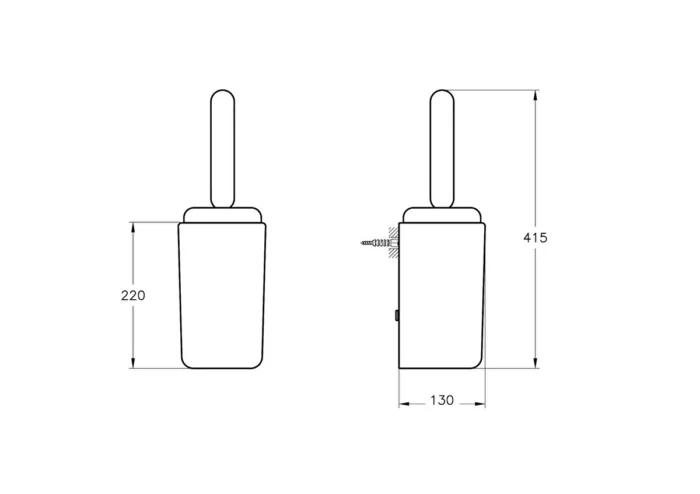 Vitra Liquid Tuvalet Fırçalığı, Krom - A44566 - Klozet Temizleme Fırçası - 1