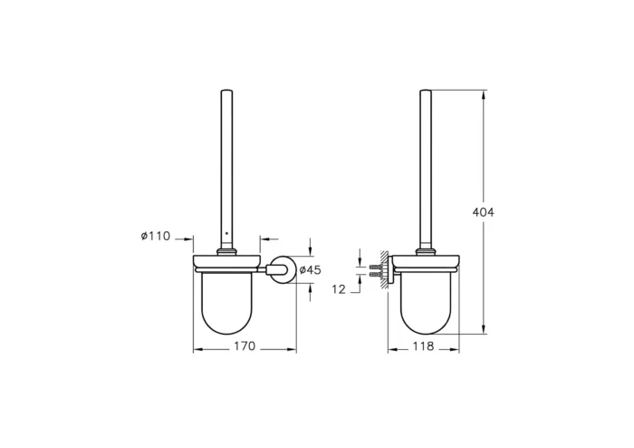 Vitra Minimax Tuvalet Fırçalığı - A44790 - Klozet Temizleme Fırçası - 1