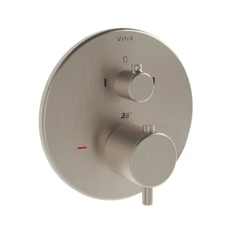 Vitra Origin Ankastre Termostatik Banyo Bataryası (V-Box) (Sıva Üstü Grubu), Fırçalı Nikel - A4267134 - Ankastre Termostatik Banyo Bataryası
