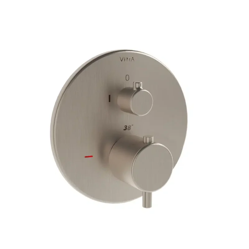 Vitra Origin Ankastre Termostatik Duş Bataryası (V-Box) (Sıva Üstü Grubu), Fırçalı Nikel - A4267234 - Ankastre Duş Bataryası